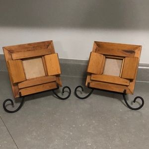 🖼️ Two Beautiful Decorative Picture Frames 🖼️ with Black Iron Stands.